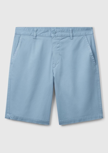  Erkek Açık Mavi Chino Bermuda