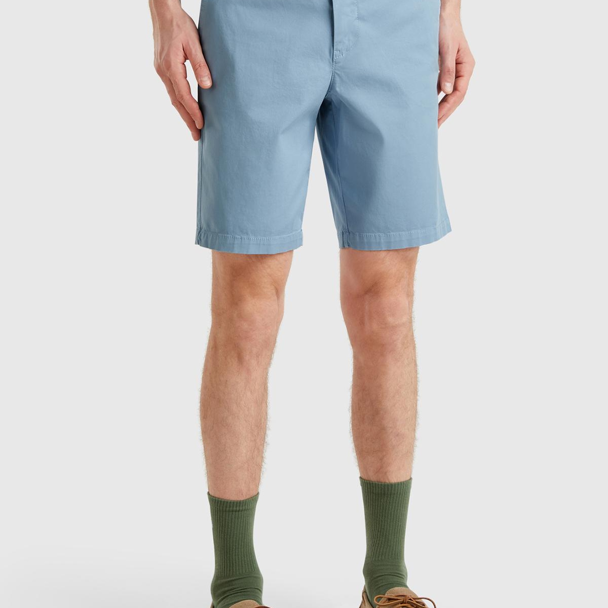 Erkek Açık Mavi Chino Bermuda