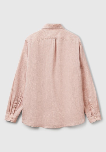  Erkek Bej %100 Keten Gömlek