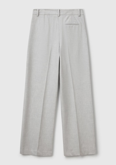  Kadın Gri Streç Kumaşlı Yüksek Bel Wide Leg Pantolon