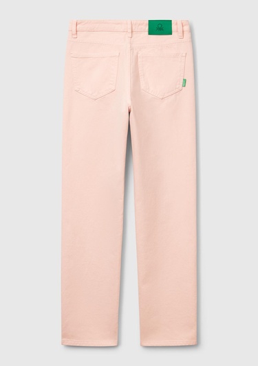  Kadın Pembe %100 Pamuk Normal Bel Regular Fit Denim Pantolon