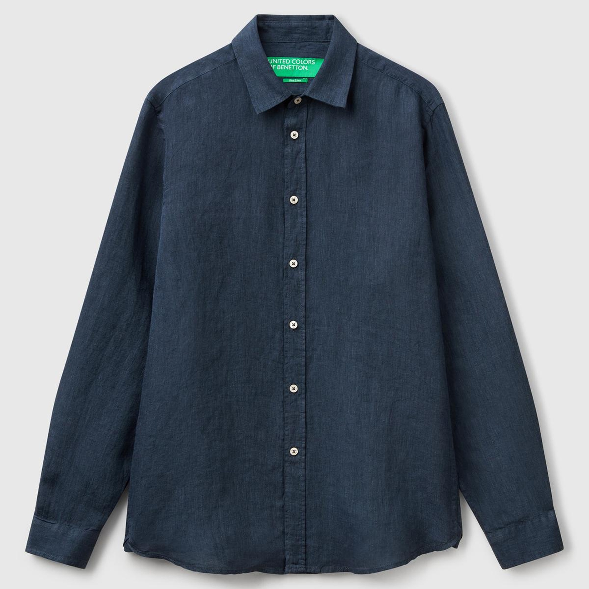 Erkek Lacivert %100 Keten Gömlek