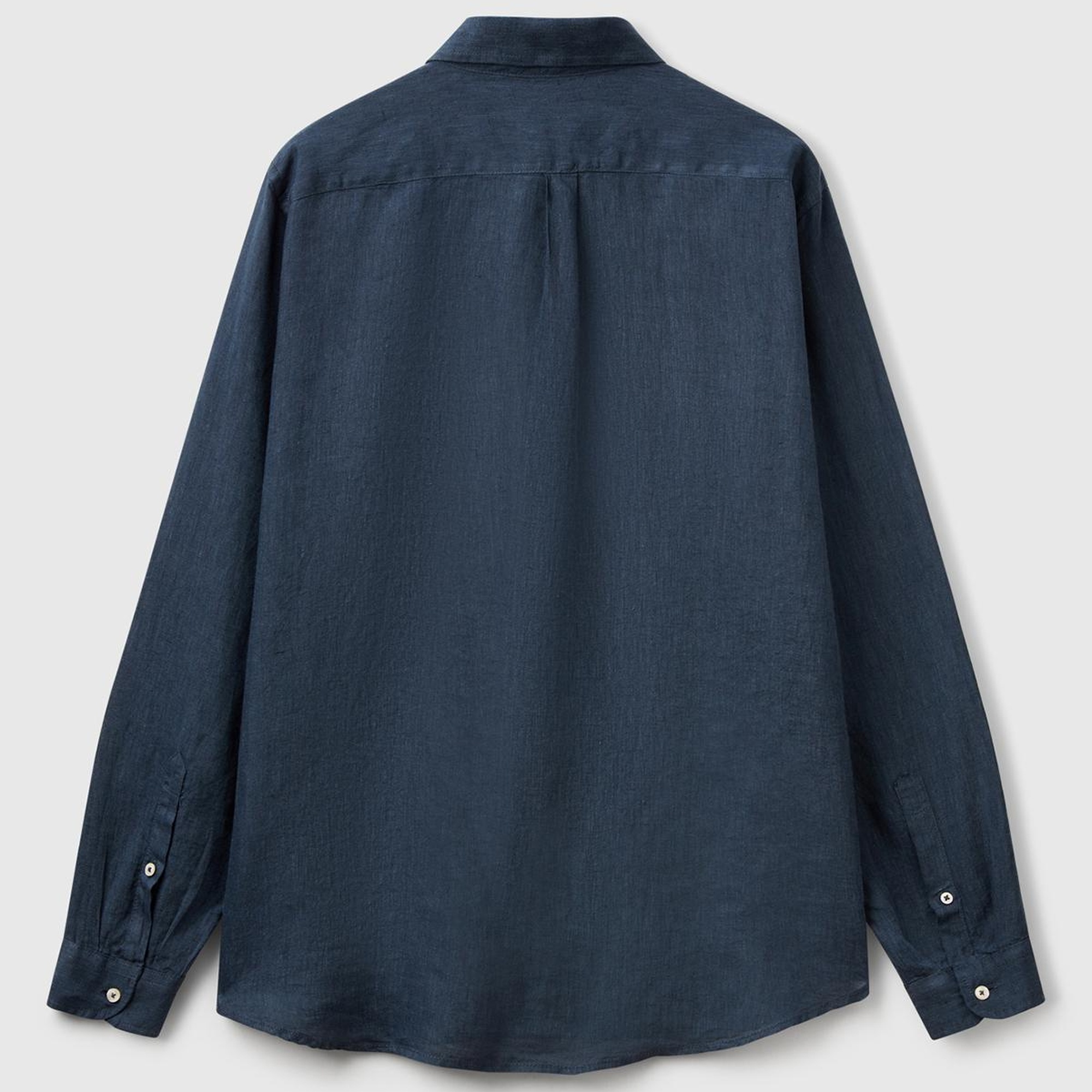 Erkek Lacivert %100 Keten Gömlek