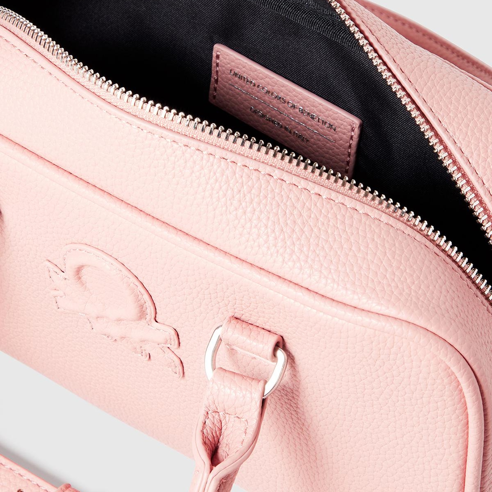 Kadın Pembe Kabartma Logolu Çift Saplı Omuz Çantası