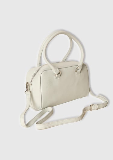  Kadın Açık Mavi Kabartma Logolu Çift Saplı Omuz Çantası