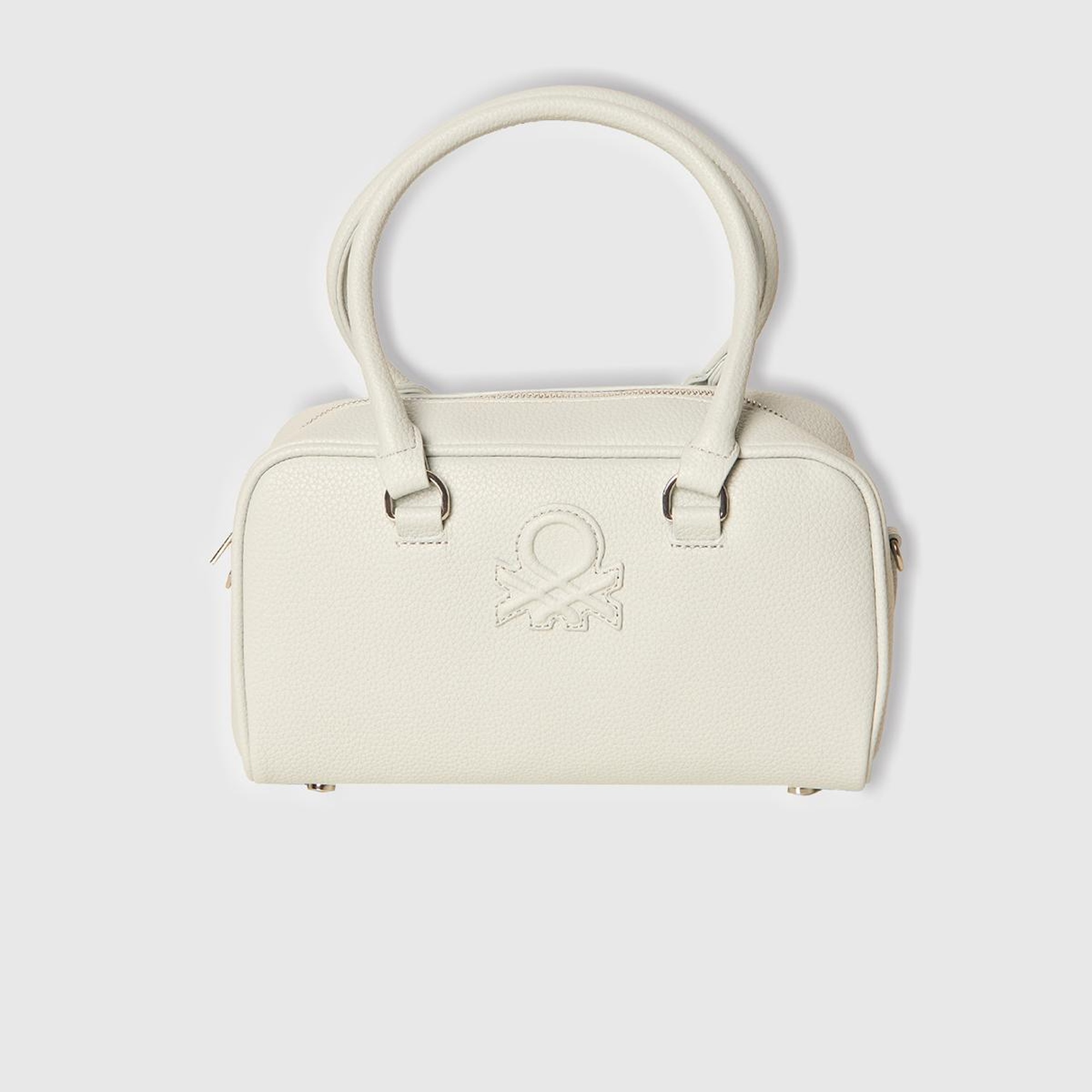 Kadın Açık Mavi Kabartma Logolu Çift Saplı Omuz Çantası