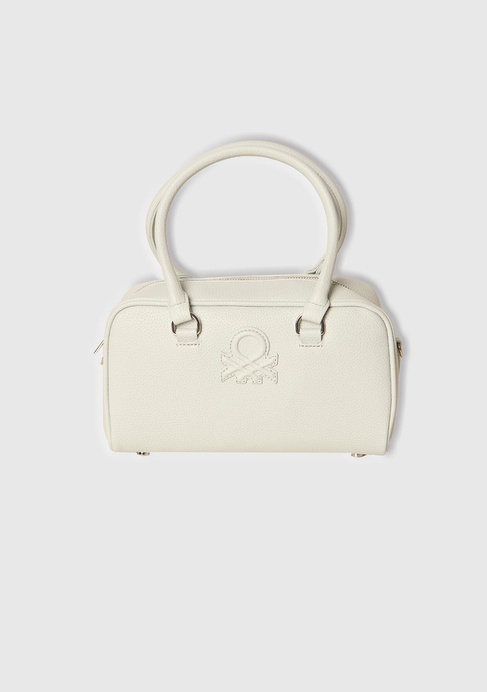  Kadın Açık Mavi Kabartma Logolu Çift Saplı Omuz Çantası