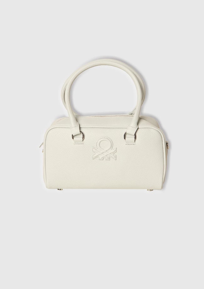  Kadın Açık Mavi Kabartma Logolu Çift Saplı Omuz Çantası