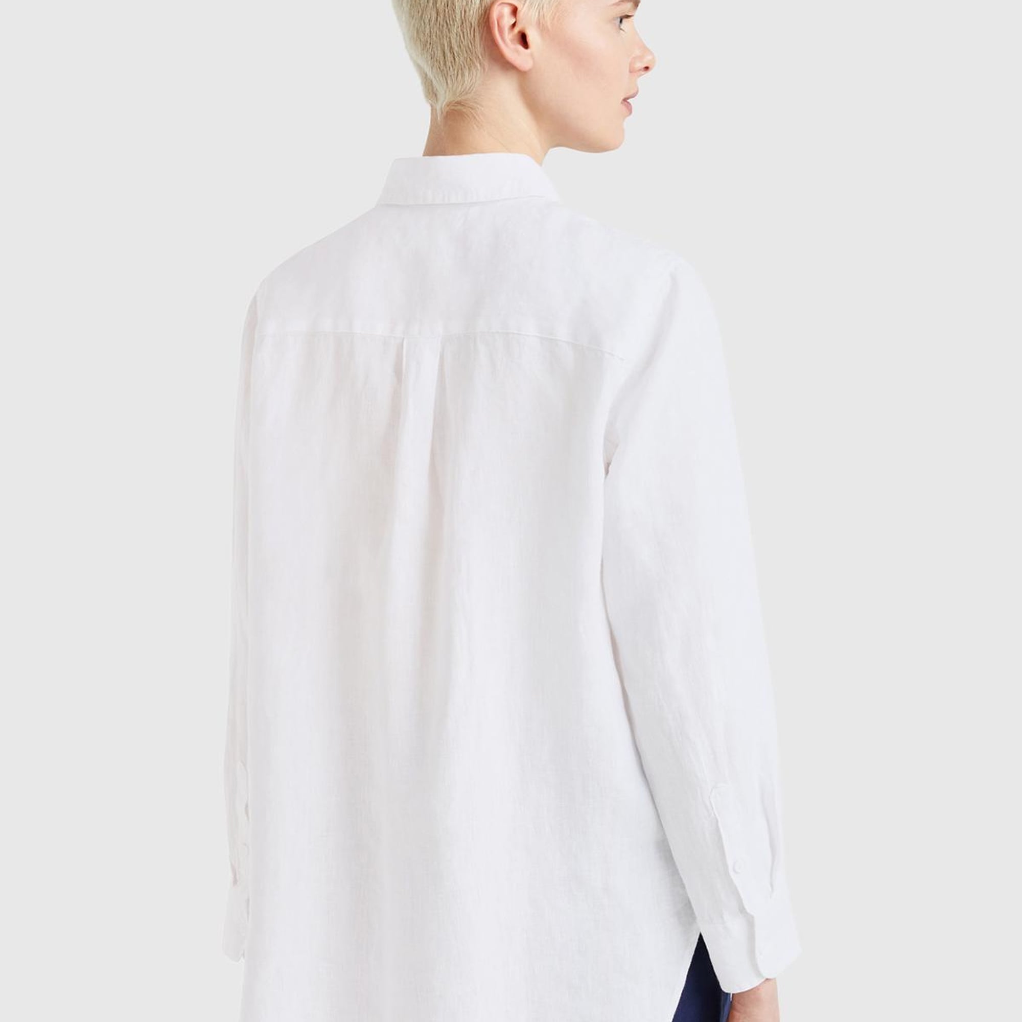 Kadın Beyaz %100 Keten Gömlek