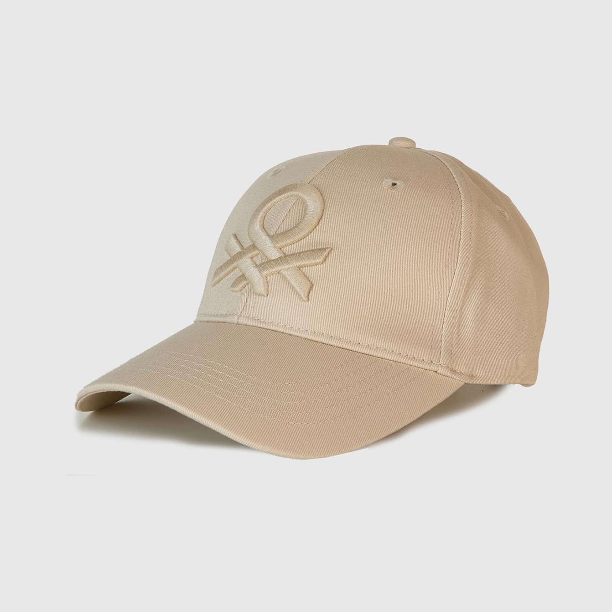 Erkek Taş Rengi Önü Logo İşlemeli Beyzbol Şapkası