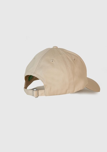  Erkek Taş Rengi Önü Logo İşlemeli Beyzbol Şapkası