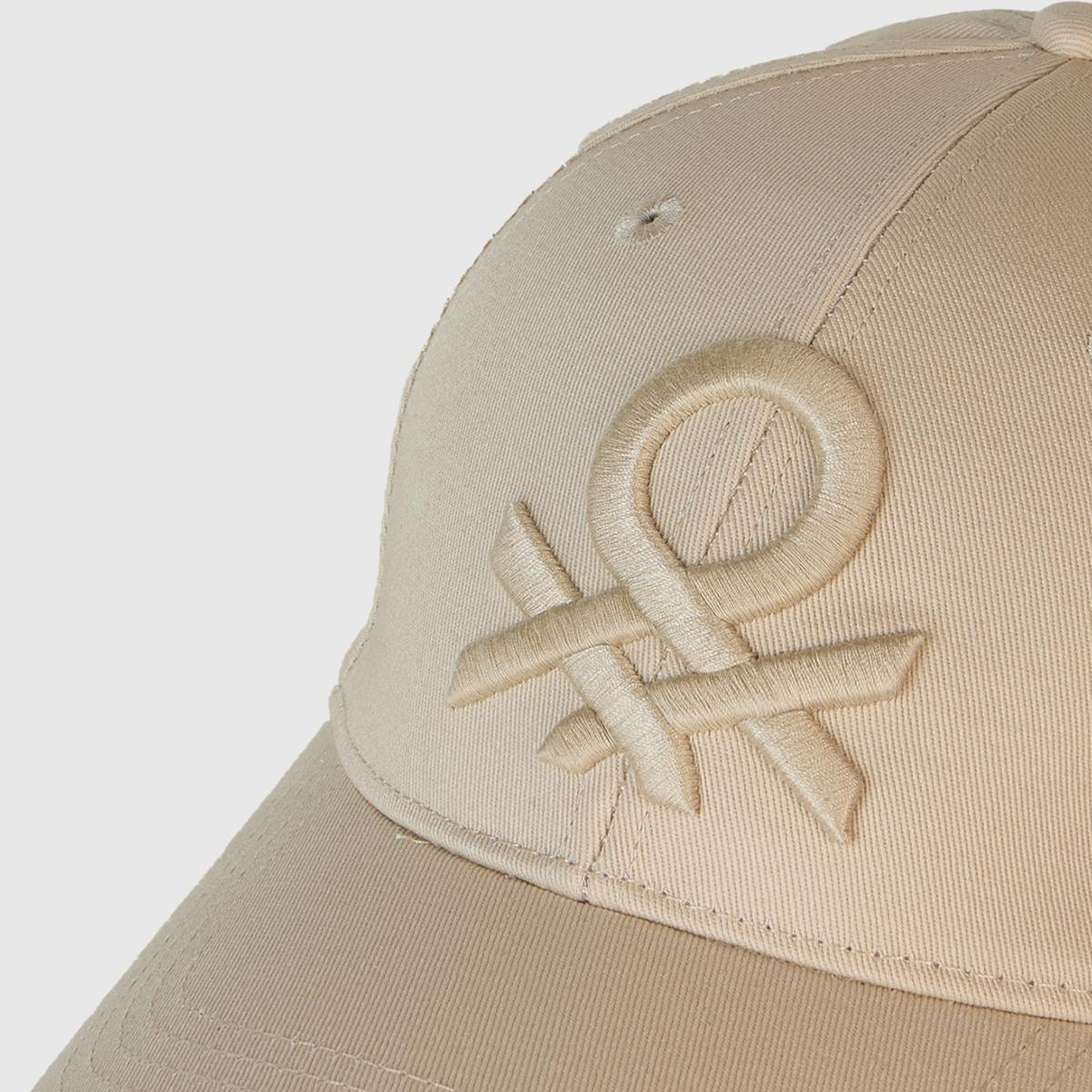 Erkek Taş Rengi Önü Logo İşlemeli Beyzbol Şapkası