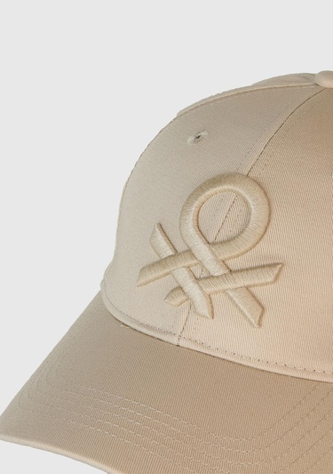  Erkek Taş Rengi Önü Logo İşlemeli Beyzbol Şapkası