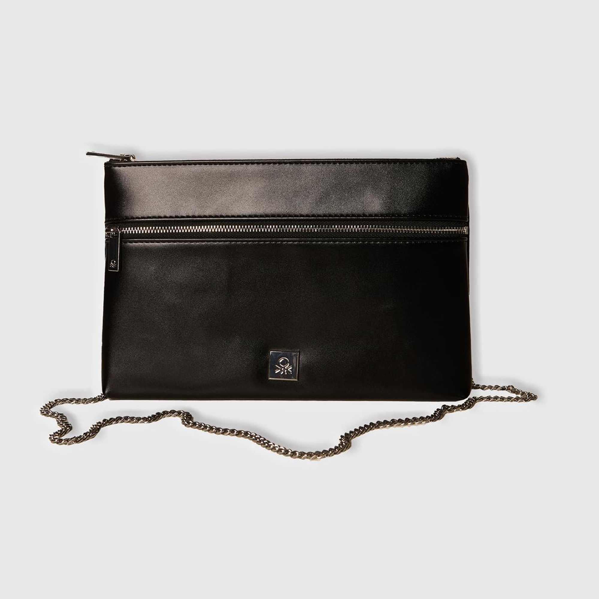 Kadın Siyah Fermuarlı Zincir Omuz Askılı Mini Çanta