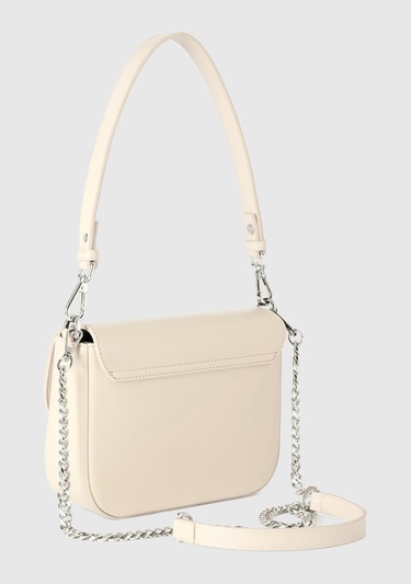  Kadın Taş Rengi Metal Klipsli Çift Saplı Mini Omuz Çantası