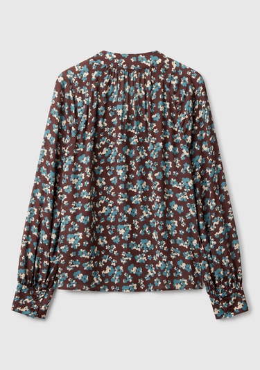  Kadın Kahverengi %100 Viskoz V Yaka Raglan Kol Bluz