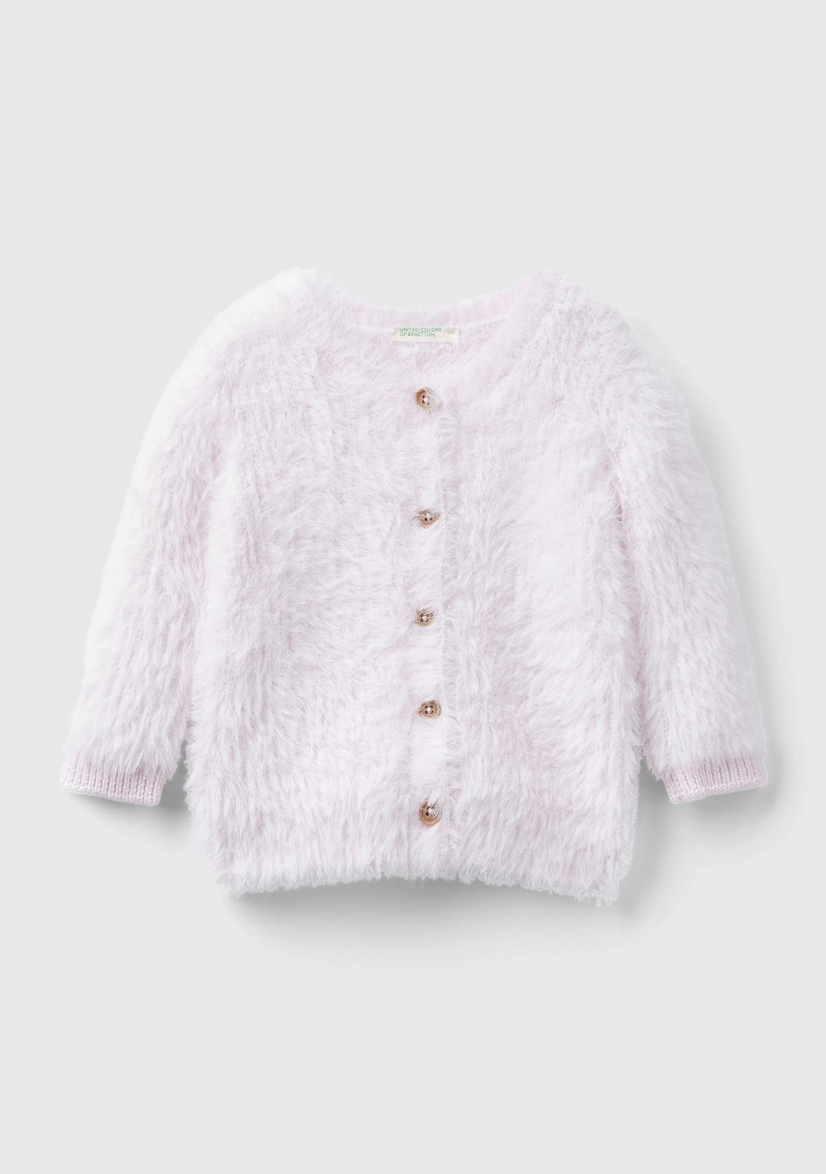  Bebek Açık Pembe Önü Düğmeli Hırka