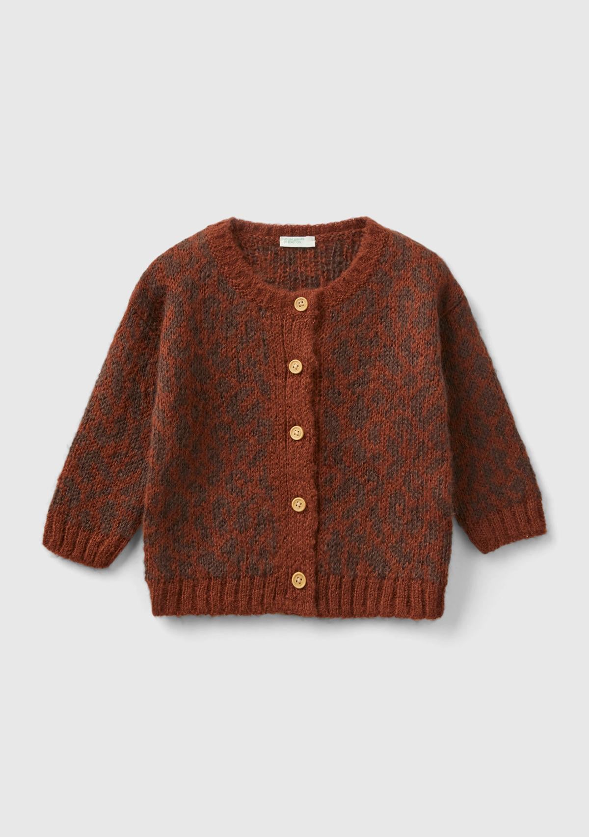  Bebek Tamamı Leopar Desenli Hırka