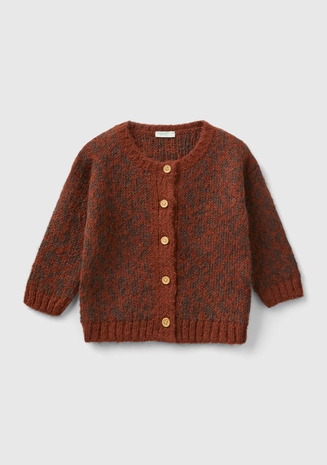  Bebek Tamamı Leopar Desenli Hırka