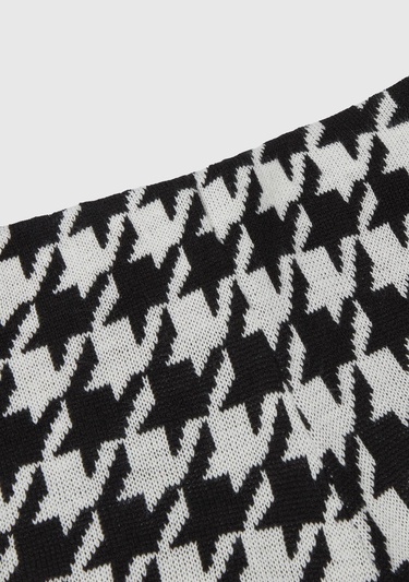  Kız Çocuk Siyah Tamamı Desenli Geniş Paça Pantolon