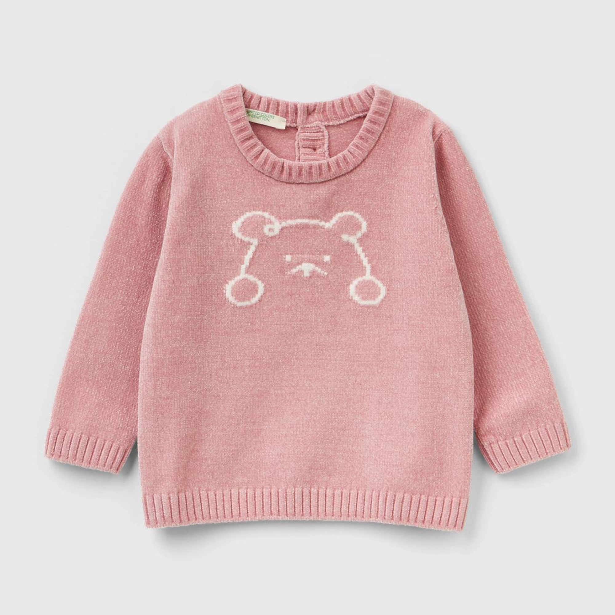 Bebek Gül Kurusu Ayıcık Desenli Kazak