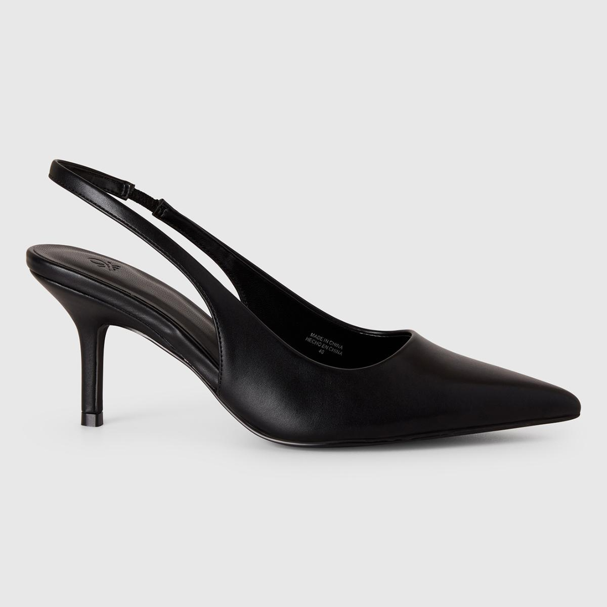 Kadın Siyah Arkası Açık Sivri Burun Topuklu Ayakkabı