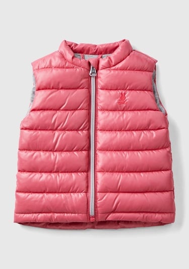  Bebek Fuşya Logolu Parlak Yelek