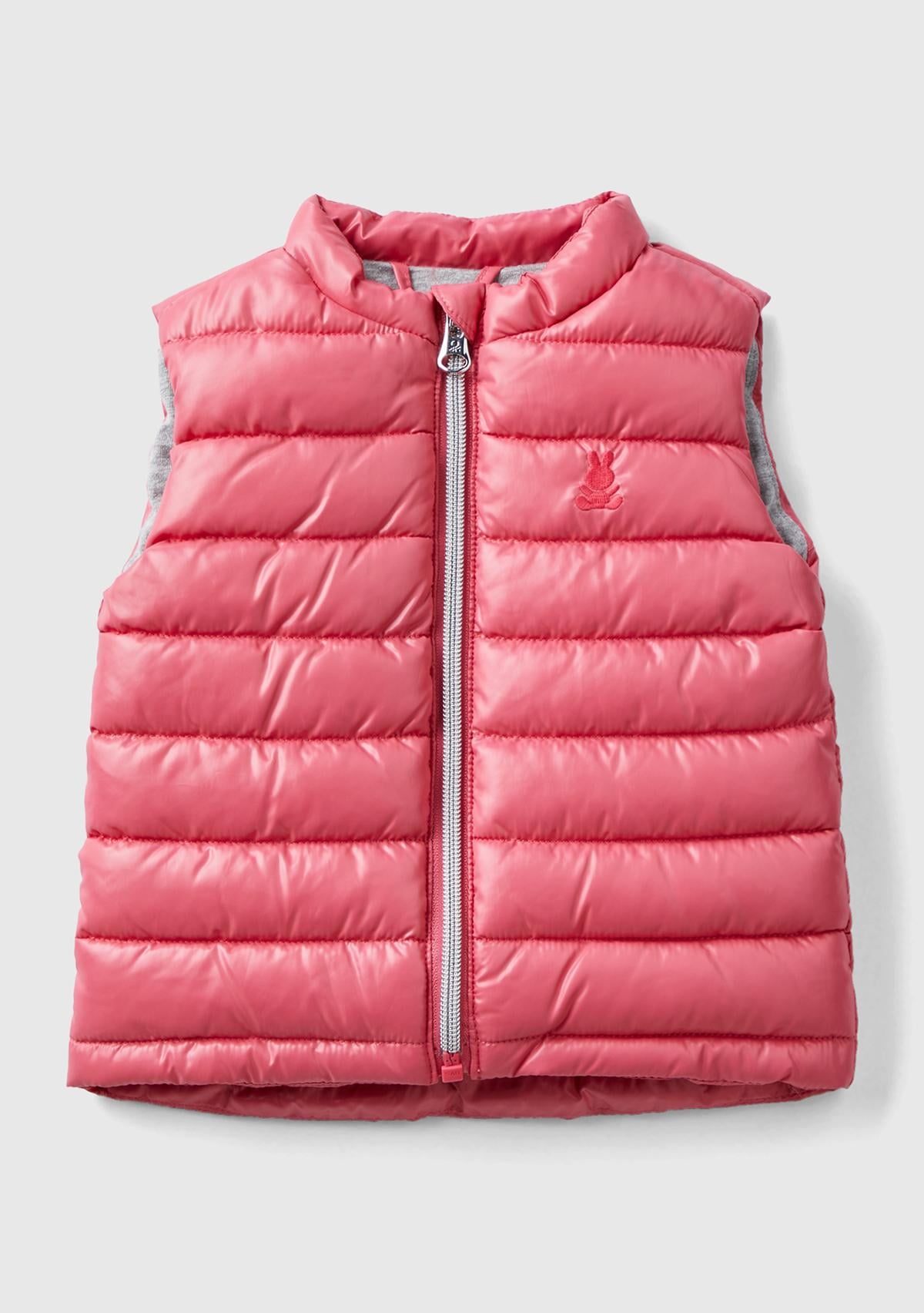  Bebek Fuşya Logolu Parlak Yelek