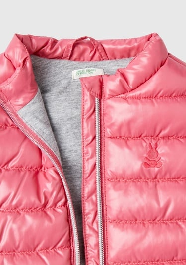  Bebek Fuşya Logolu Parlak Yelek