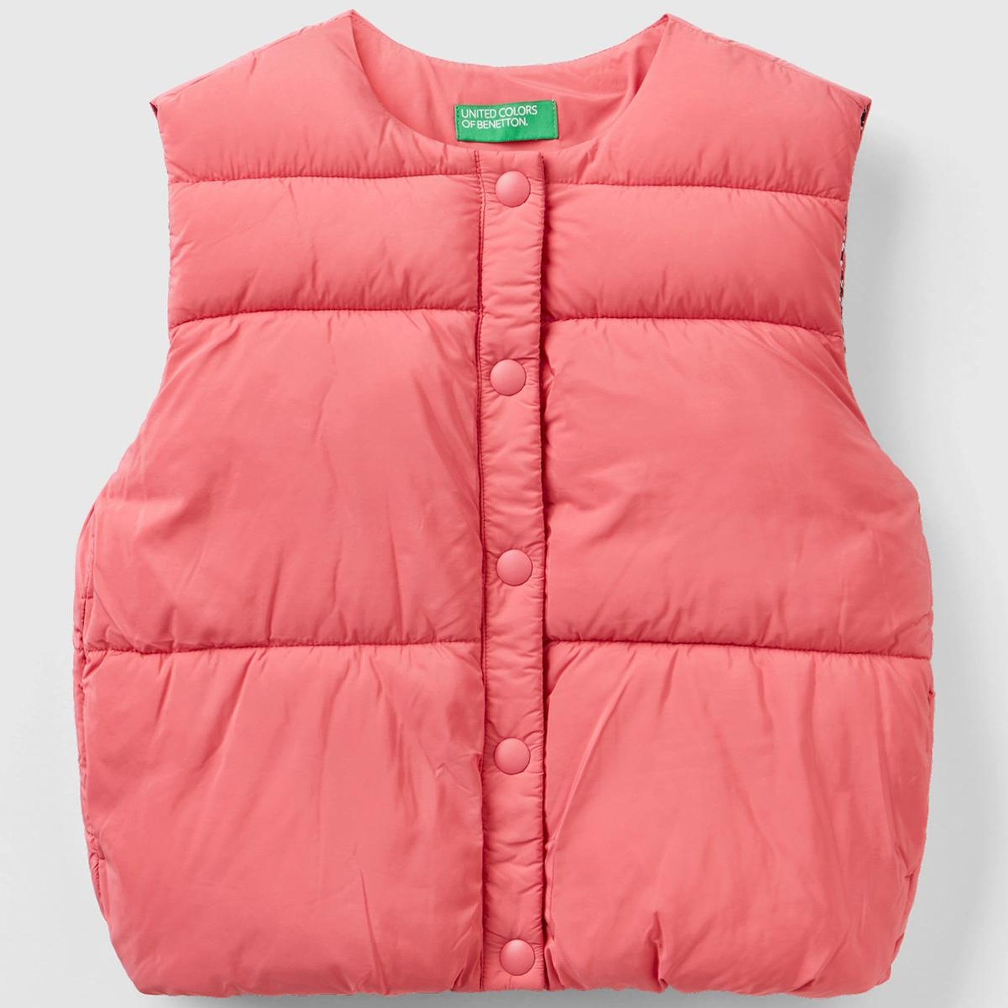 Kız Çocuk Fuşya Düğmeli Pufa Yelek