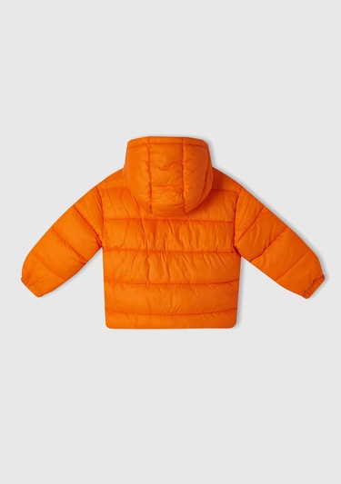  Erkek Çocuk Turuncu Benetton Logo İşlemeli Mont