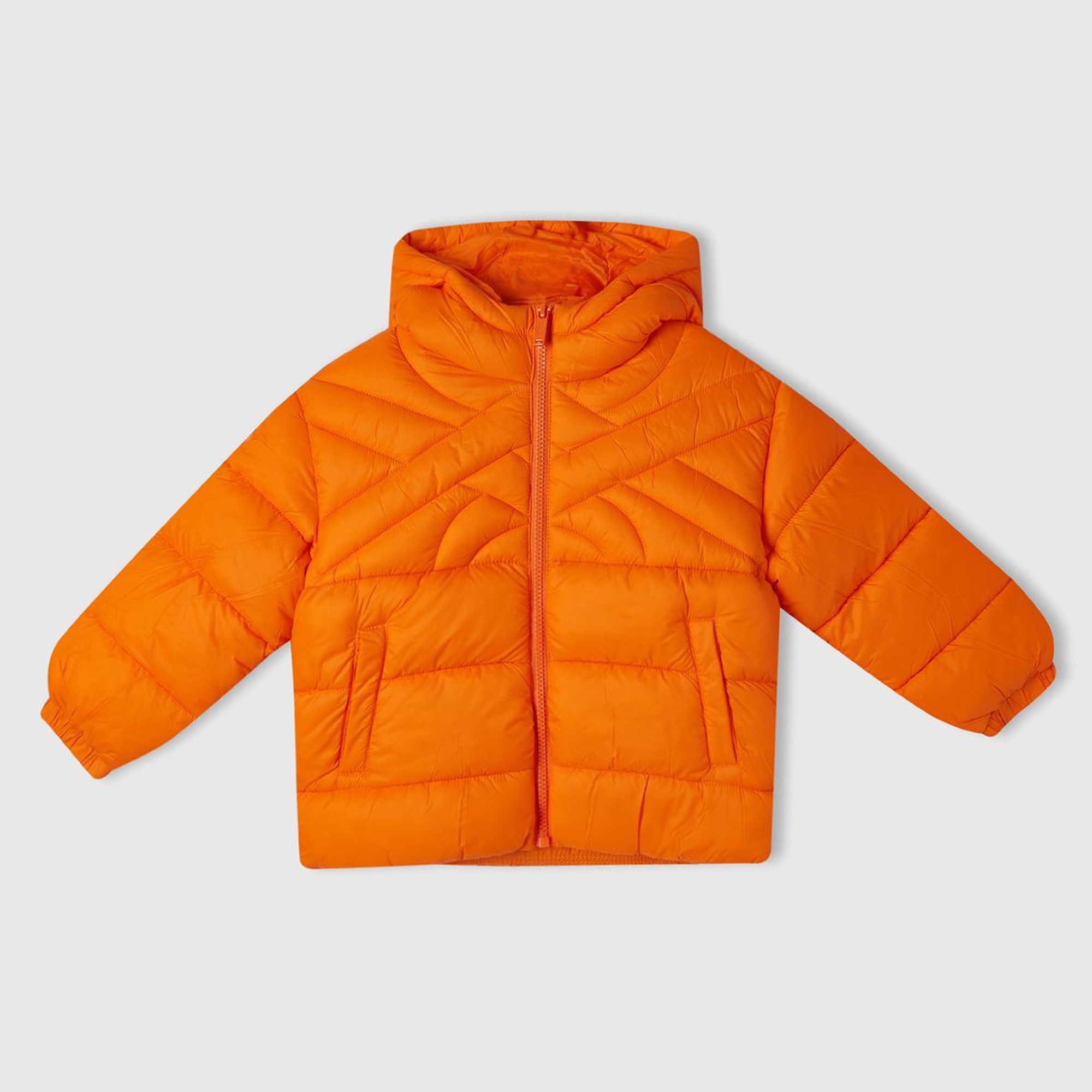 Erkek Çocuk Turuncu Benetton Logo İşlemeli Mont