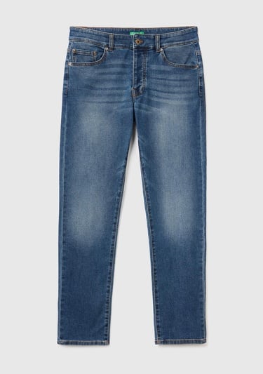  Erkek Koyu Mavi  Slim Fit Jean Pantolon