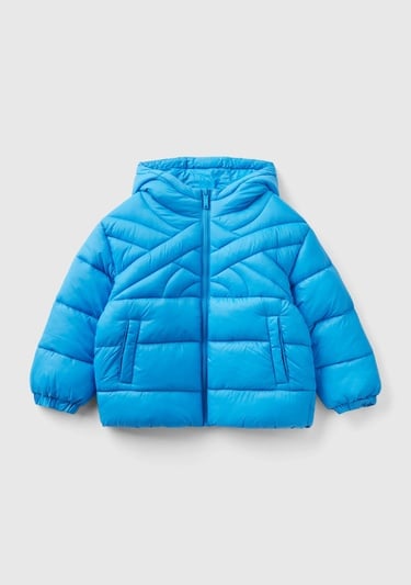  Erkek Çocuk Mavi Benetton Logo İşlemeli Mont