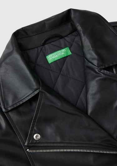  Kız Çocuk Siyah Suni Deri Ceket