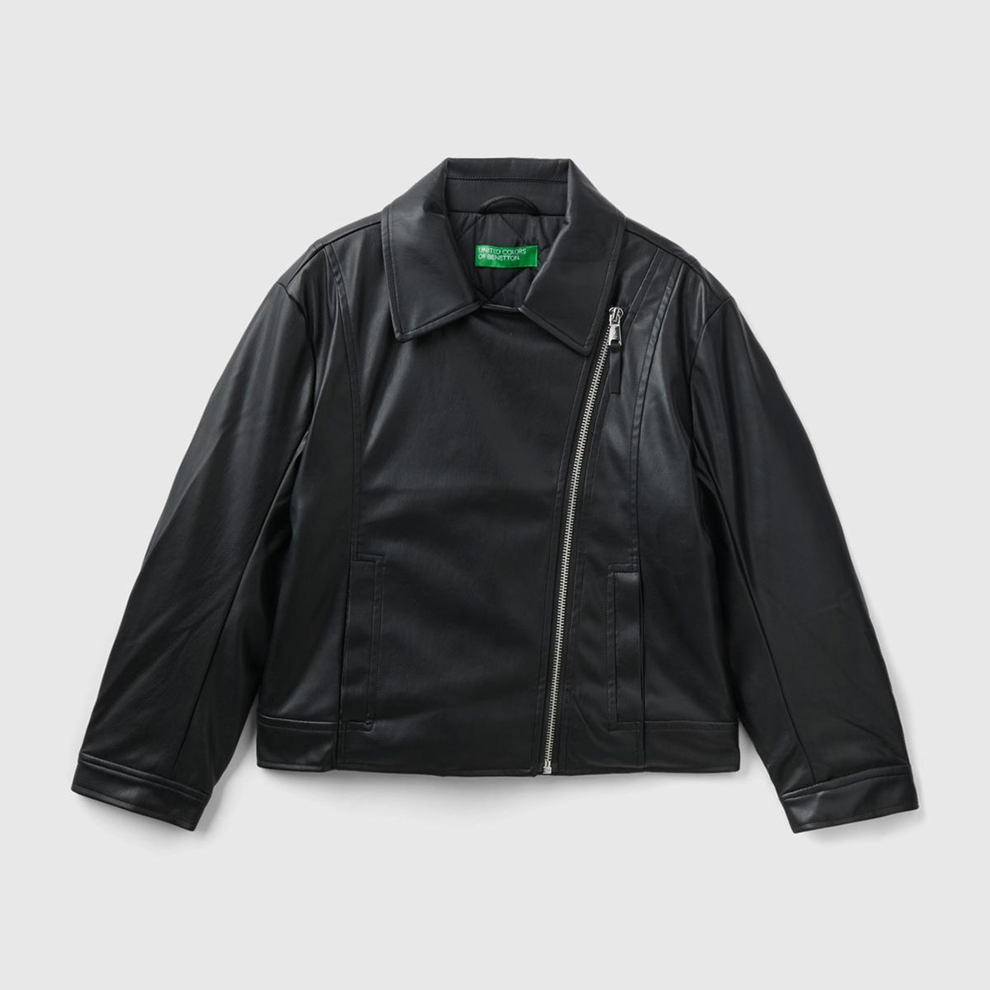 Kız Çocuk Siyah Suni Deri Ceket