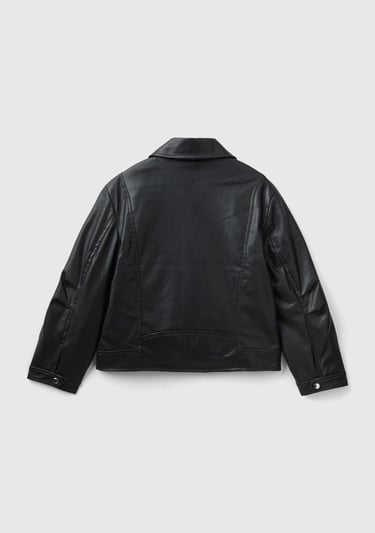  Kız Çocuk Siyah Suni Deri Ceket