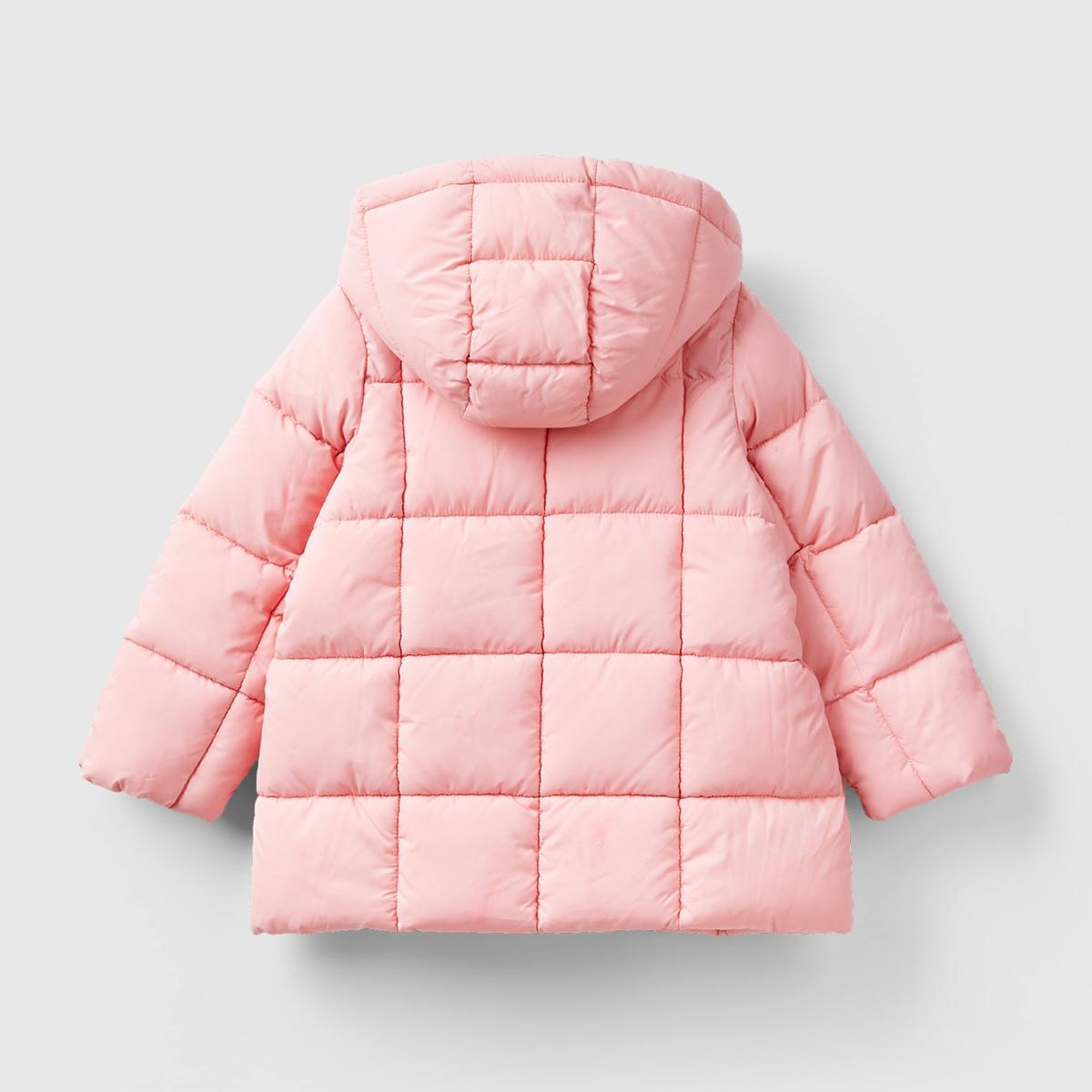 Kız Çocuk Pembe Benetton Logolu Pufa Mont