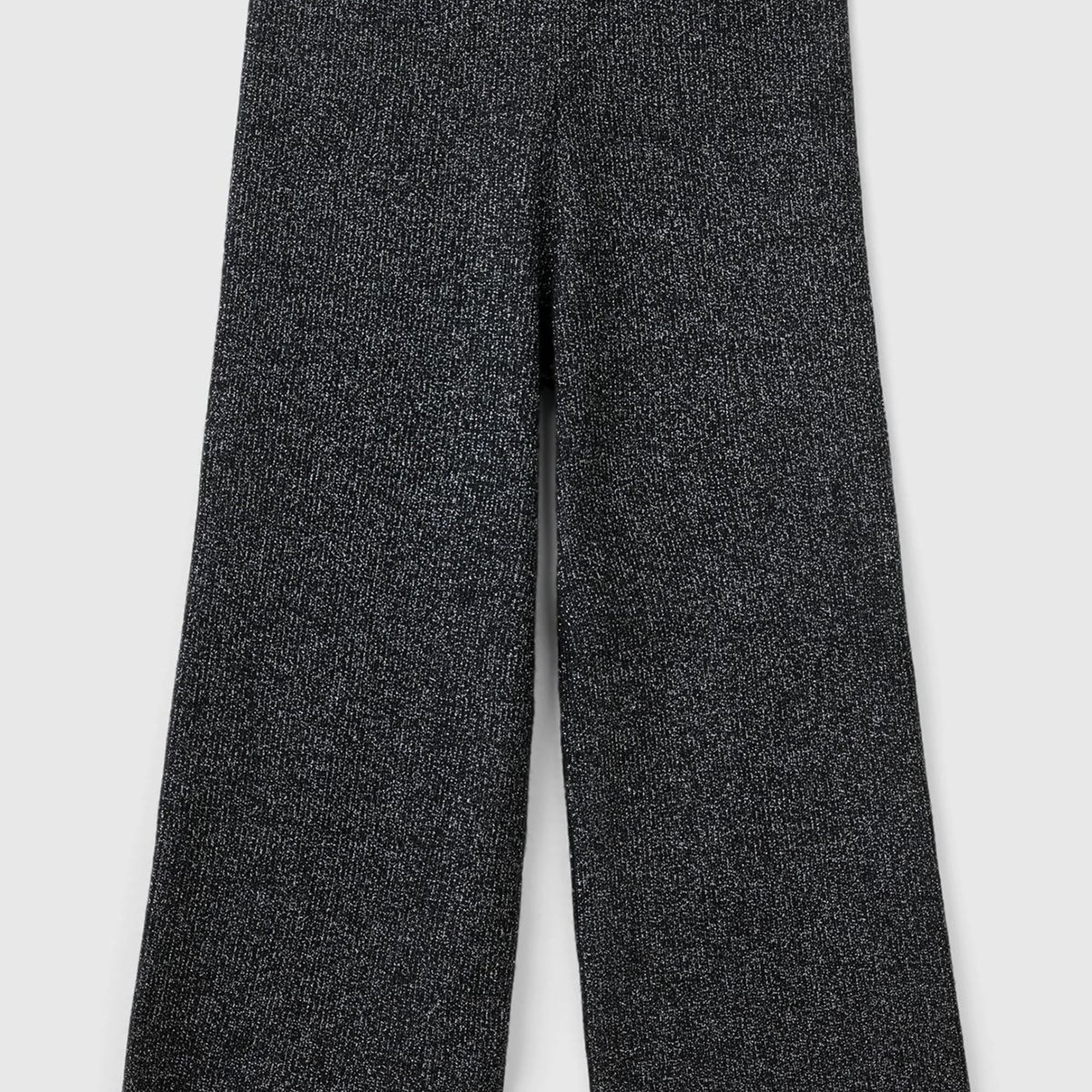 Kız Çocuk Siyah Ribanalı Simi Bol Paça Eşofman Altı