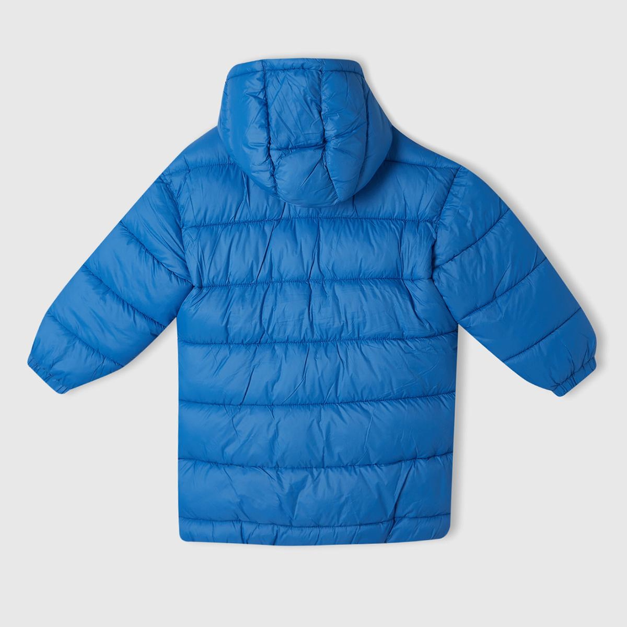 Erkek Çocuk Mavi Benetton Logo İşlemeli Uzun Mont