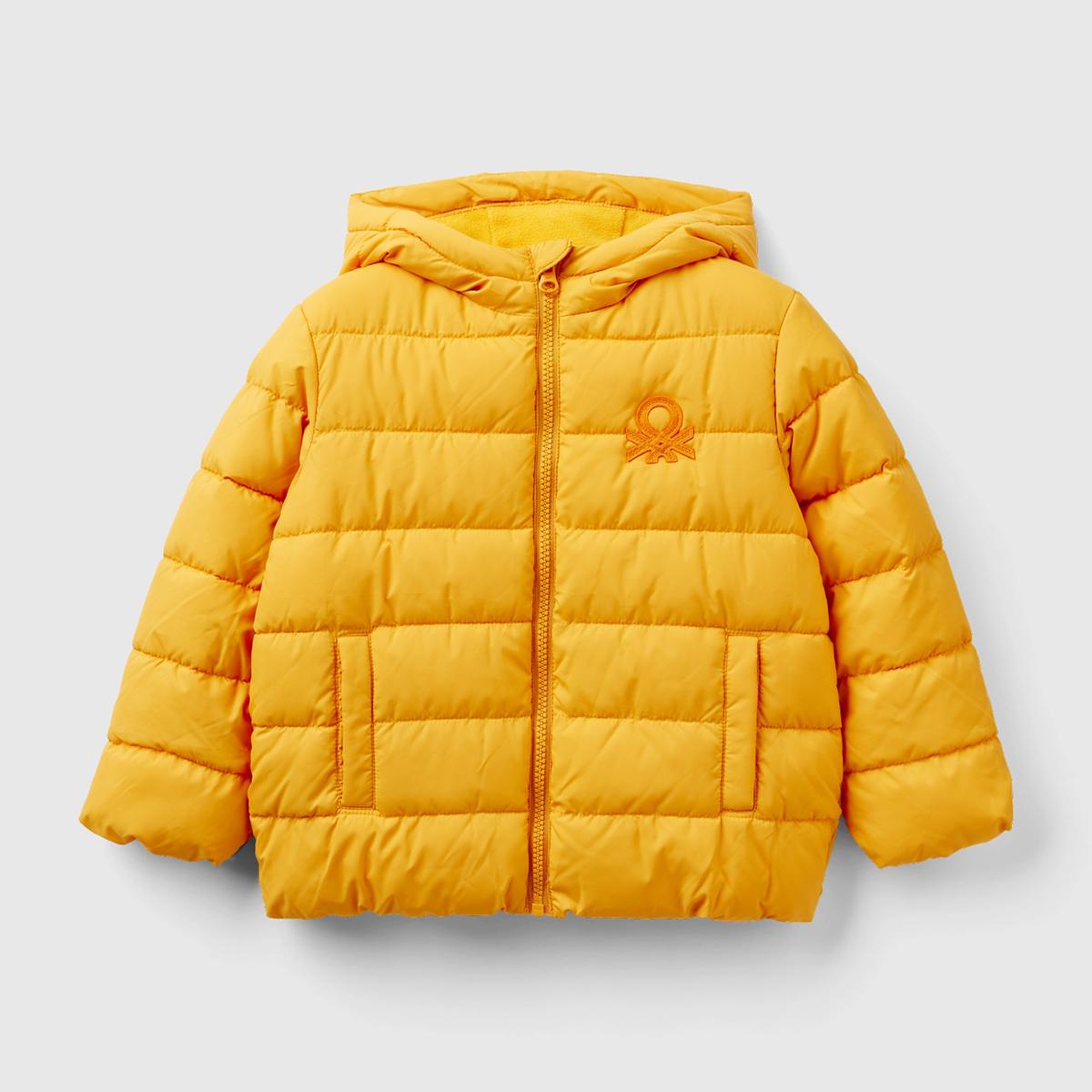 Erkek Çocuk Hardal Sarı  Logolu Puffer Mont