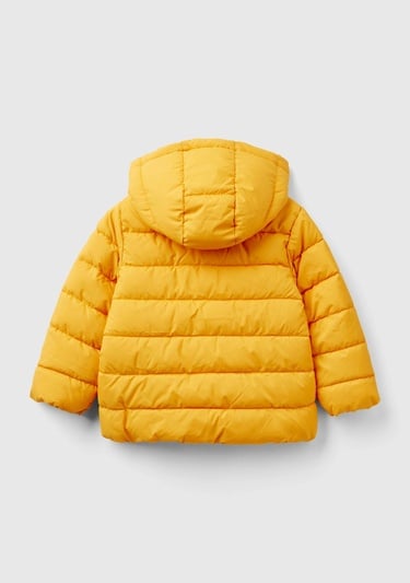  Erkek Çocuk Hardal Sarı  Logolu Puffer Mont