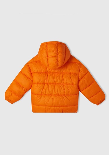 Erkek Çocuk Turuncu Benetton Logo İşlemeli Mont