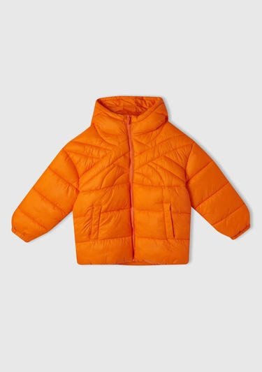  Erkek Çocuk Turuncu Benetton Logo İşlemeli Mont