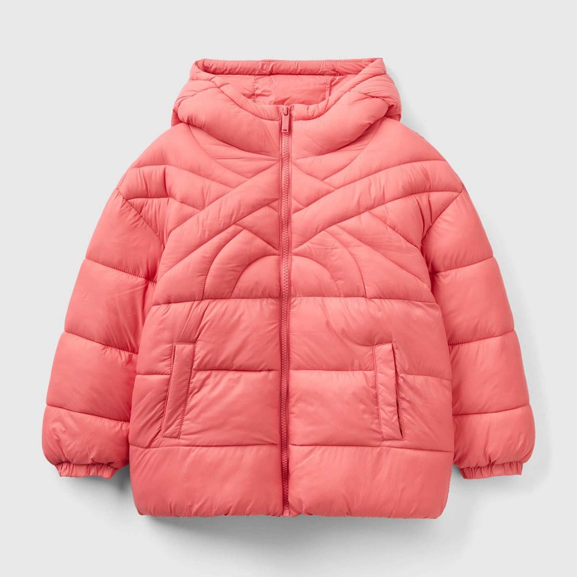 Erkek Çocuk Fuşya Benetton Logo İşlemeli Mont