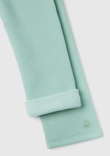  Kız Çocuk Su Yeşili Benetton Logo Detaylı Tayt