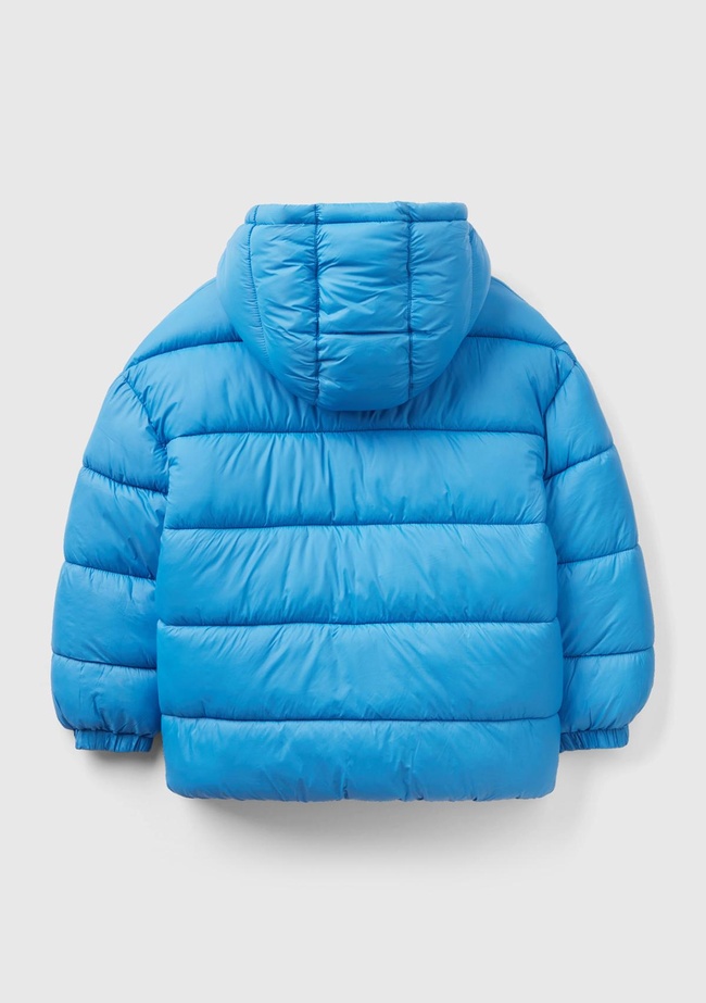  Erkek Çocuk Mavi Benetton Logo İşlemeli Mont