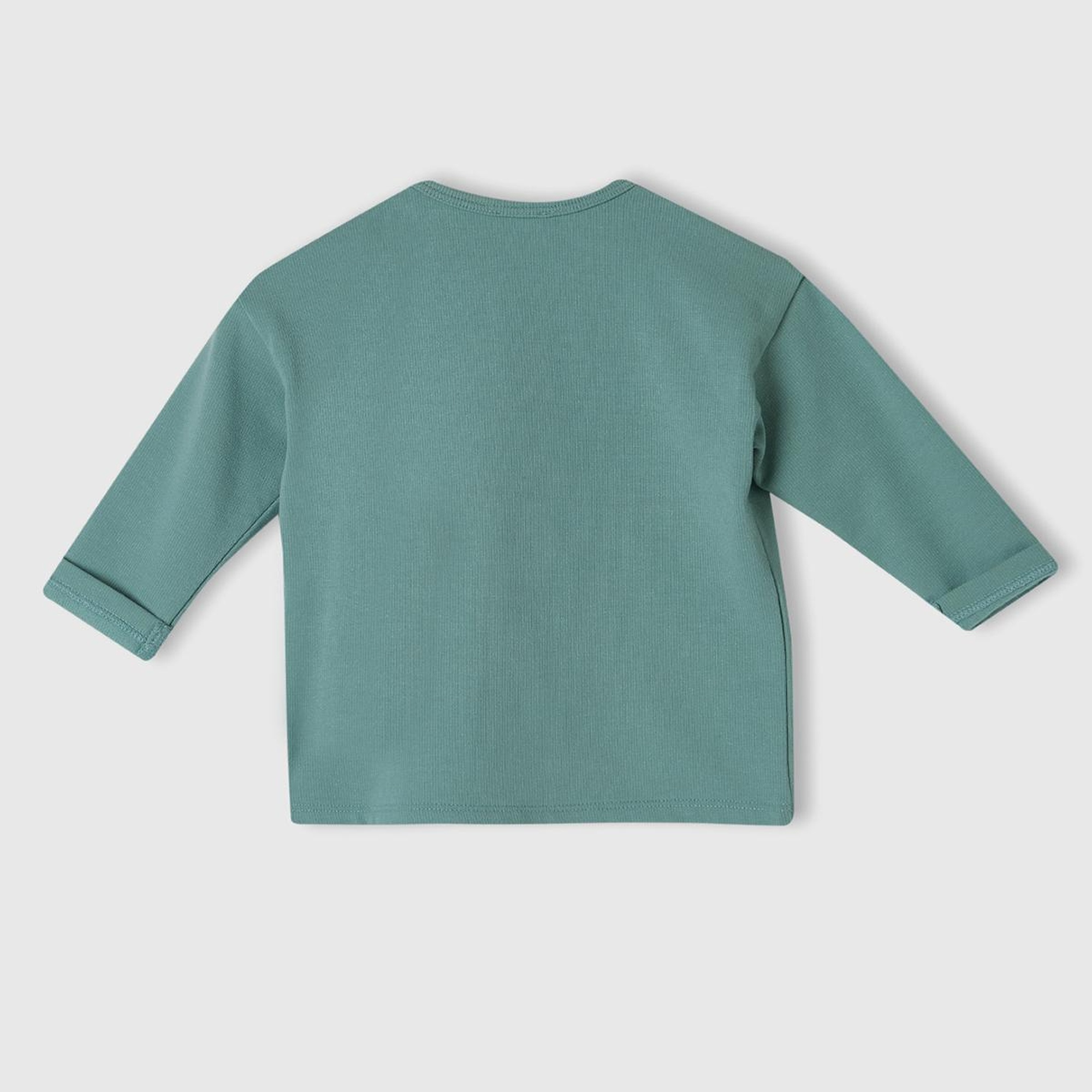 Bebek Su Yeşili Yaka Detaylı Hayvan Baskılı T-Shirt