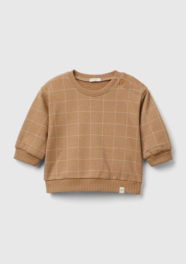  Bebek Koyu Bej Omzu Çıtçıtlı Sweatshirt