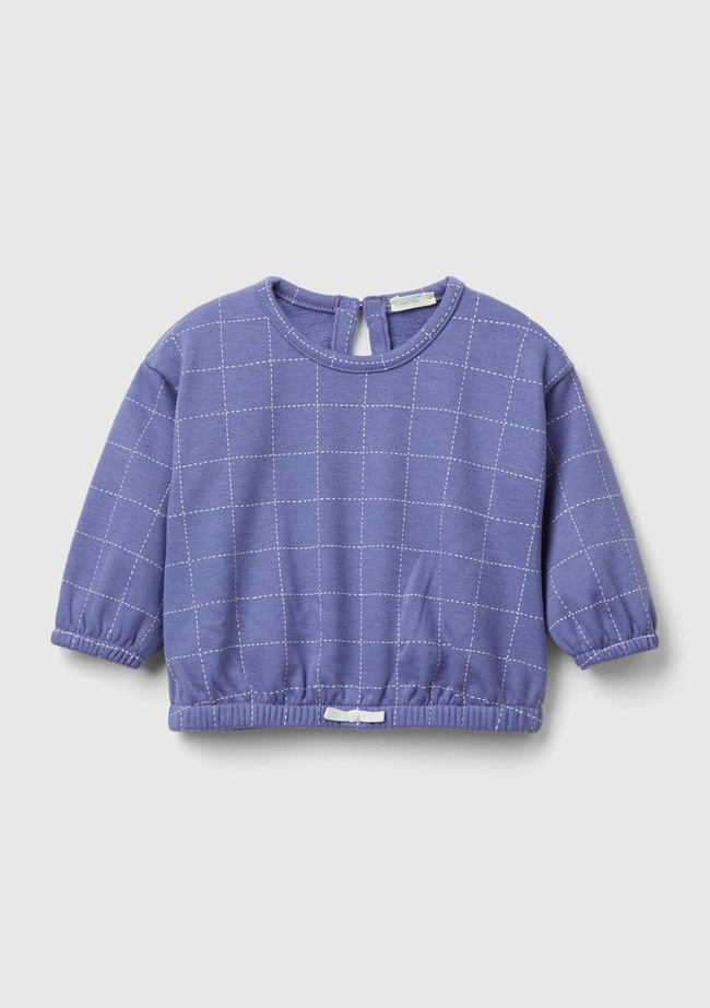  Bebek Lacivert Düşük Omuzlu Sweatshirt